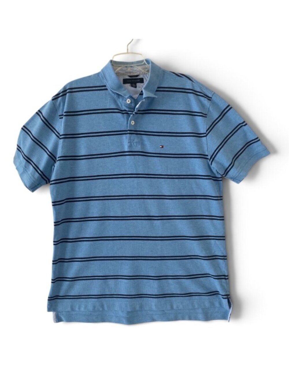 Tommy Hilfiger Men’s Short Sleeve Polo Size XL Blue Stripe